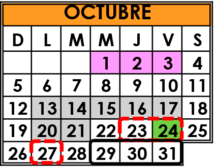 Actividades Académicas en Bachillerato Cuatrimestral del mes Octubre 2023