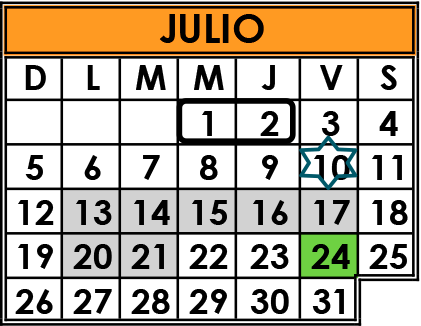Actividades Académicas en Bachillerato Cuatrimestral del mes Julio 2026