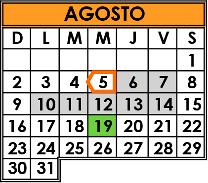 Actividades Académicas en Bachillerato Cuatrimestral del mes Agosto 2026